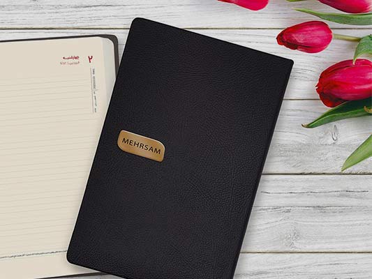 صحافی سررسید چرم مشکی صحافی سررسید چرم مشکی